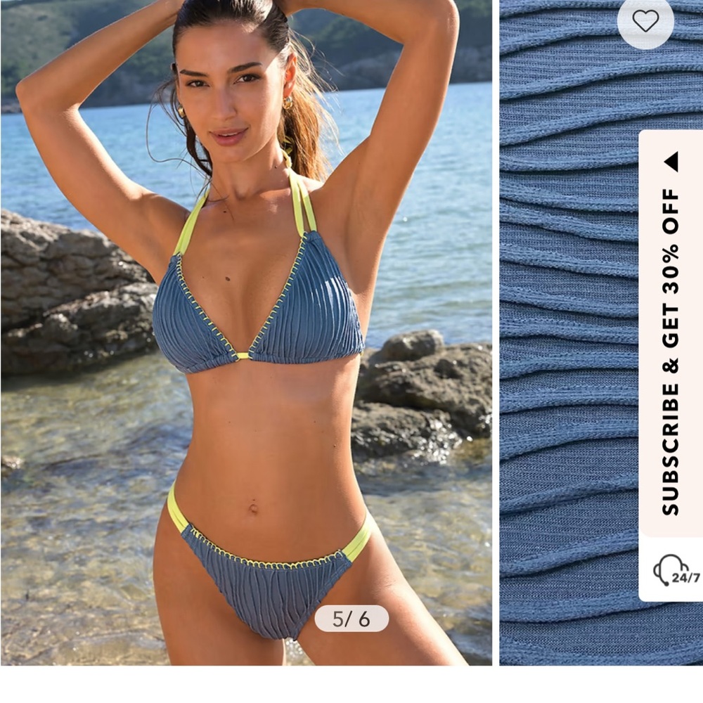 Blue and Yellow Bikini Set